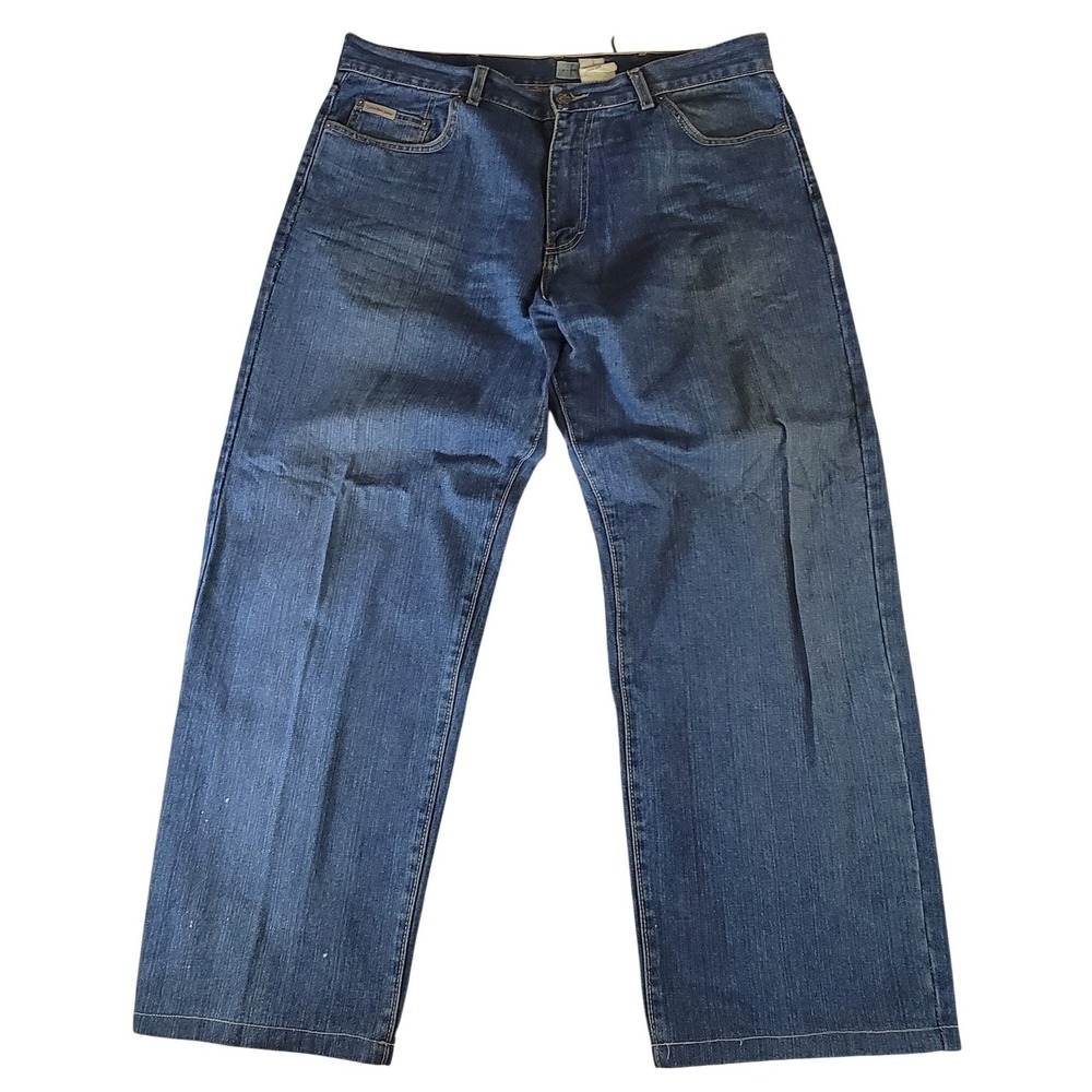 Calvin Klein Jeans Mens 38 Medium Wash Wide Leg‎ Relaxed Fit Denim Blue Vintage